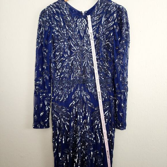 Mac Duggal Illusion Long Sleeve Beaded Embellished Gown NWT 8 Style 6023 Gown - Picture 7 of 16